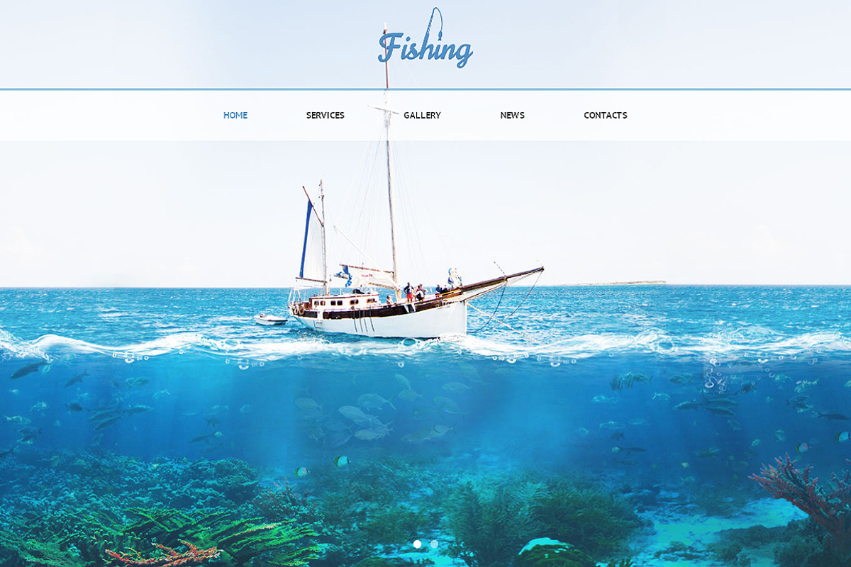 Fishing Responsive One Page Theme, a HTML Template by IceTemplates (Photo 1 of 3)