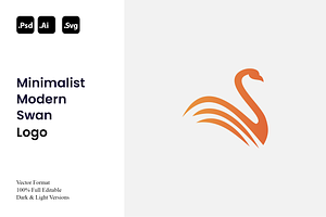 Minimalist Modern Swan Logo, a Branding & Logo Template by Luxury Logos