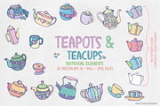 Teapots & Teacups Design Set, an Illustration by Sketchbook Designs (Thumbnail 2 of 13)