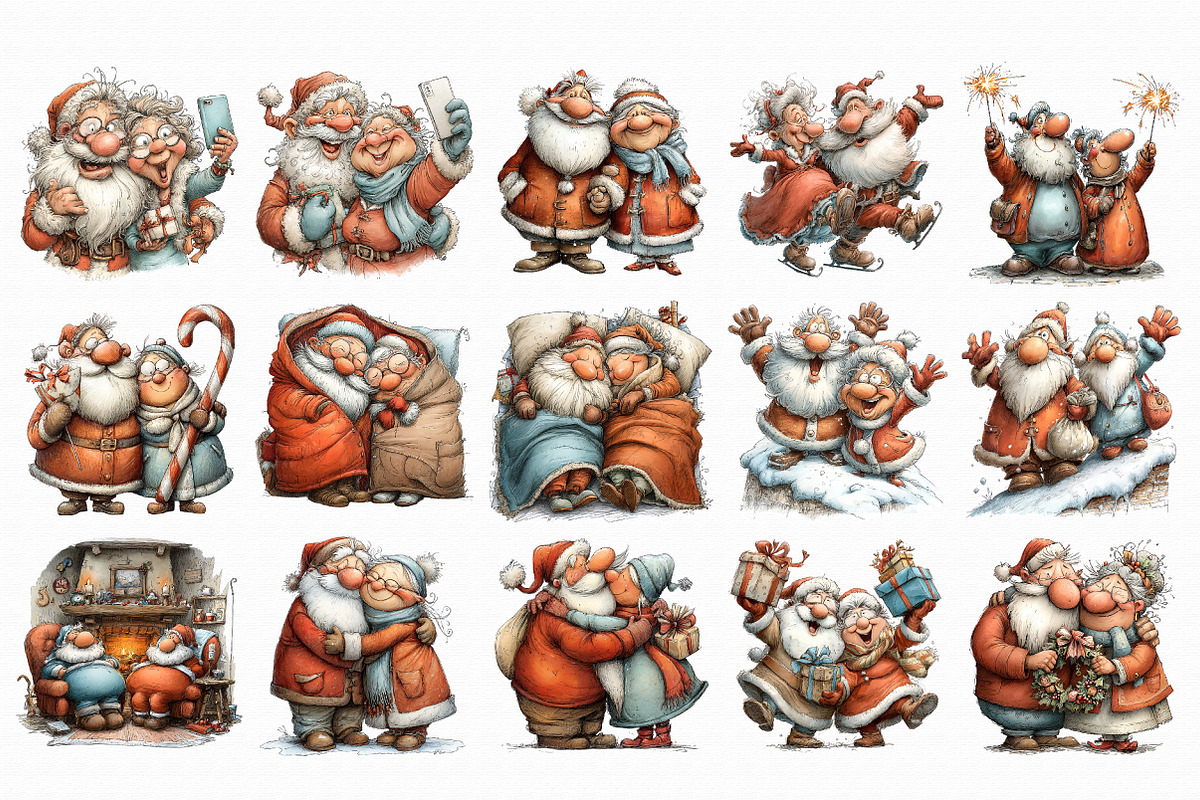 Christmas couple clipart, an Illustration by Libby Wishes (Photo 2 of 6)