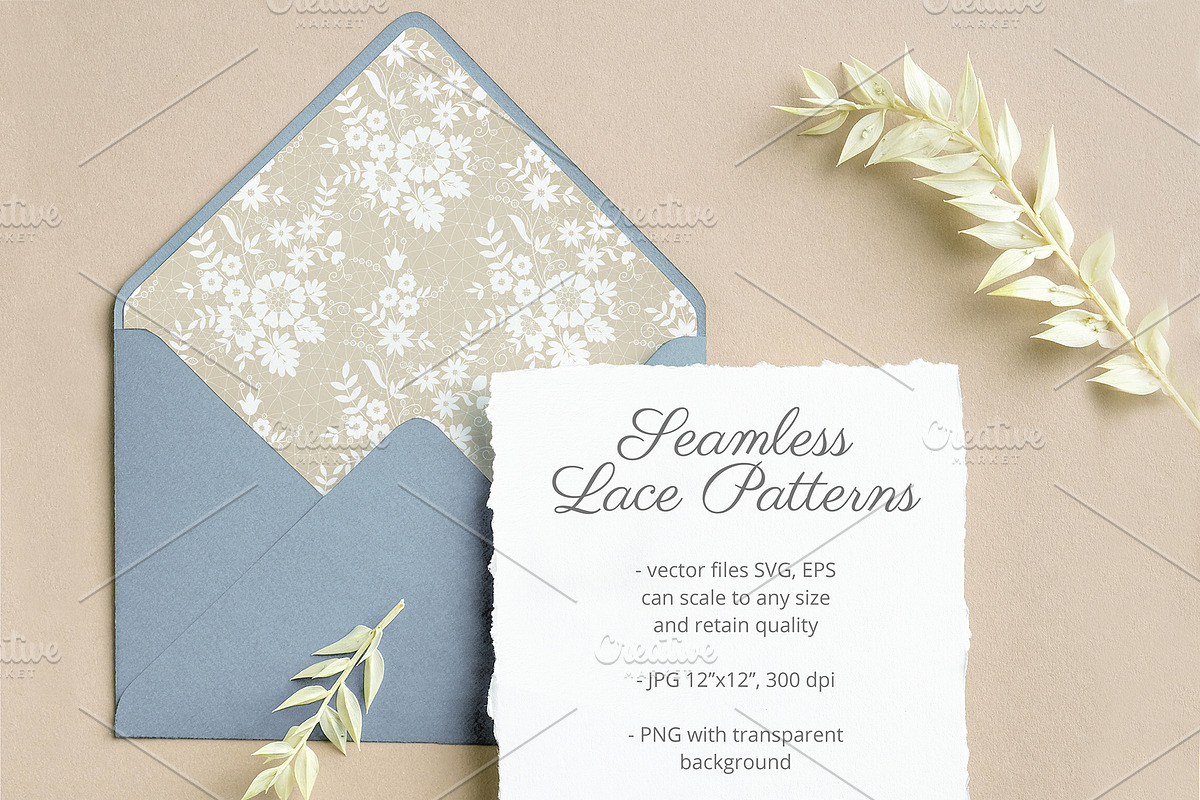 Seamless Lace Floral Patterns, a Pattern Graphic by Sveta Aho (Photo 5 of 6)