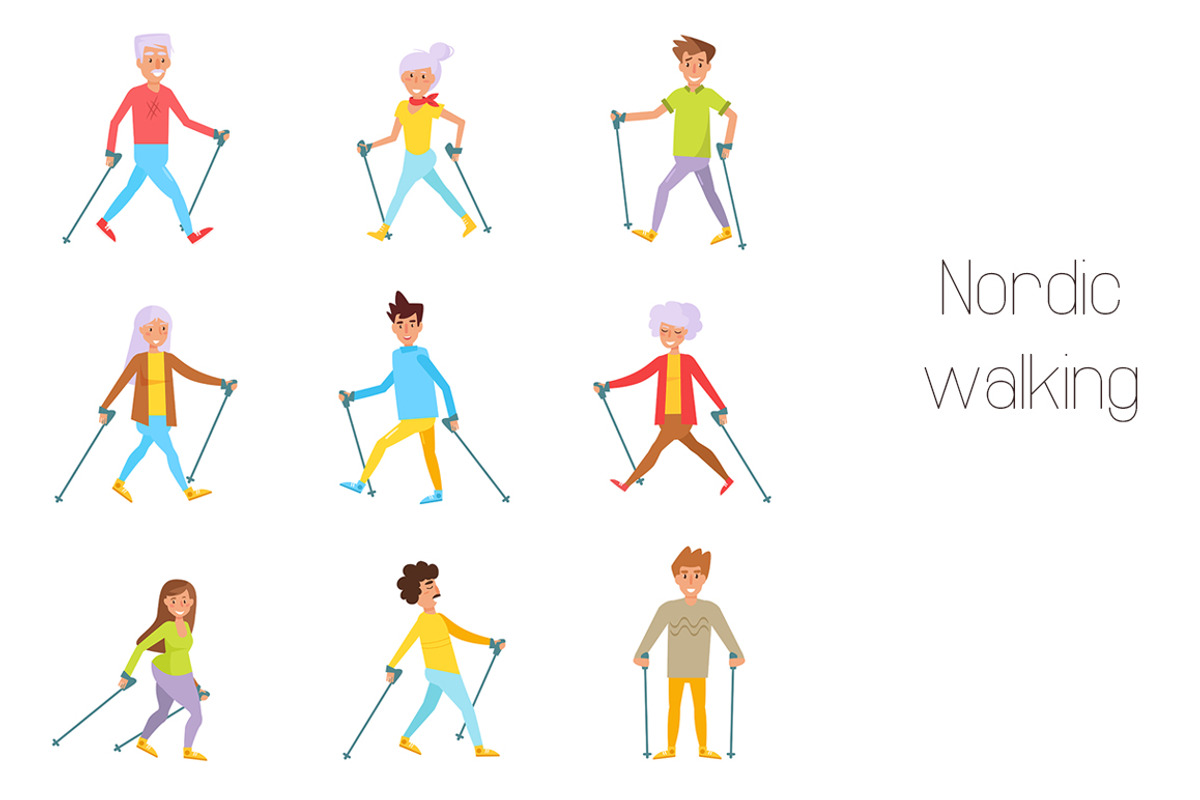 Nordic walking, a Background Graphic by Anna Violet