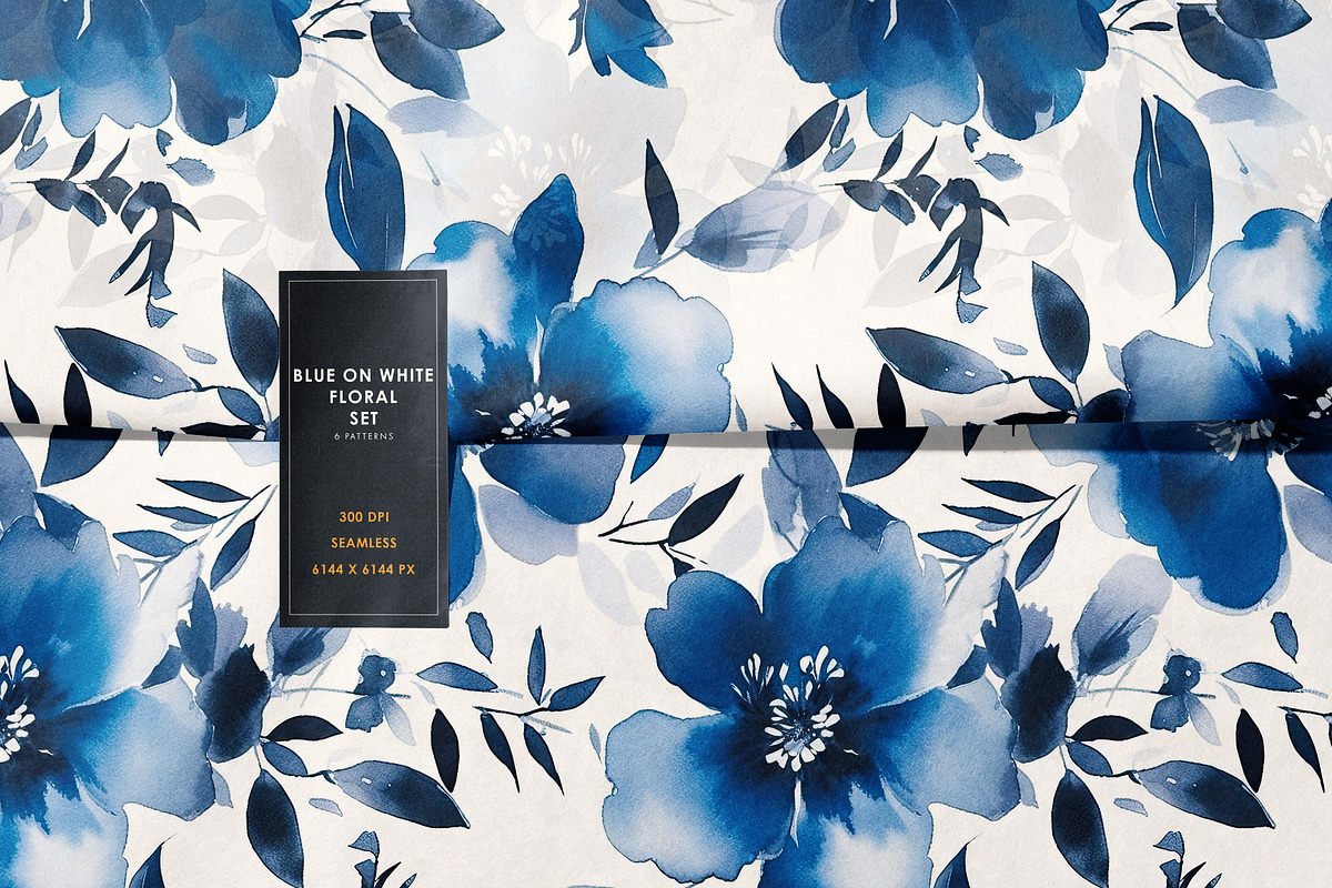 Blue on white floral patterns, a Pattern Graphic by Ninterints (Photo 15 of 18)