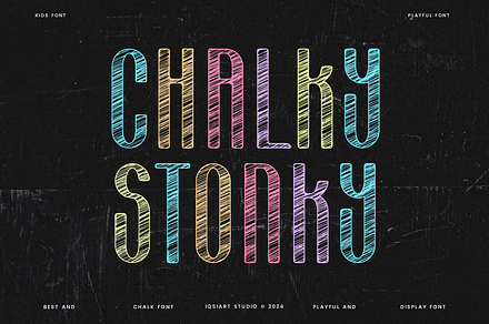 Chalky Stonky - Chalk & School Font, a Sans Serif Font by Iqsiart Studio