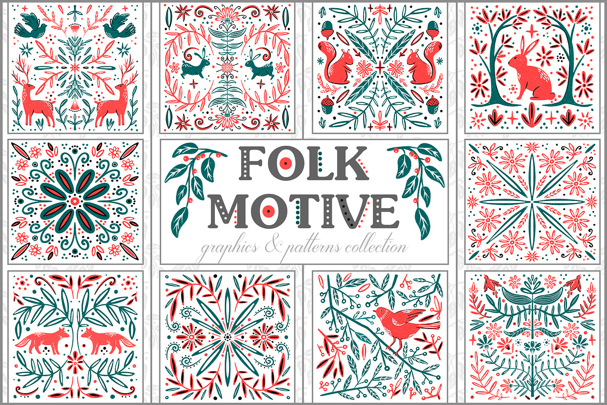 Folk Motive, a Decorative Illustration by Alina Sh (Photo 1 of 12)