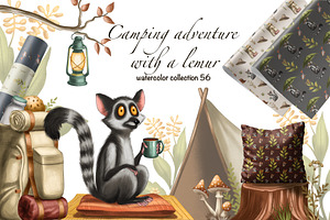 Camping adventure with a lemur