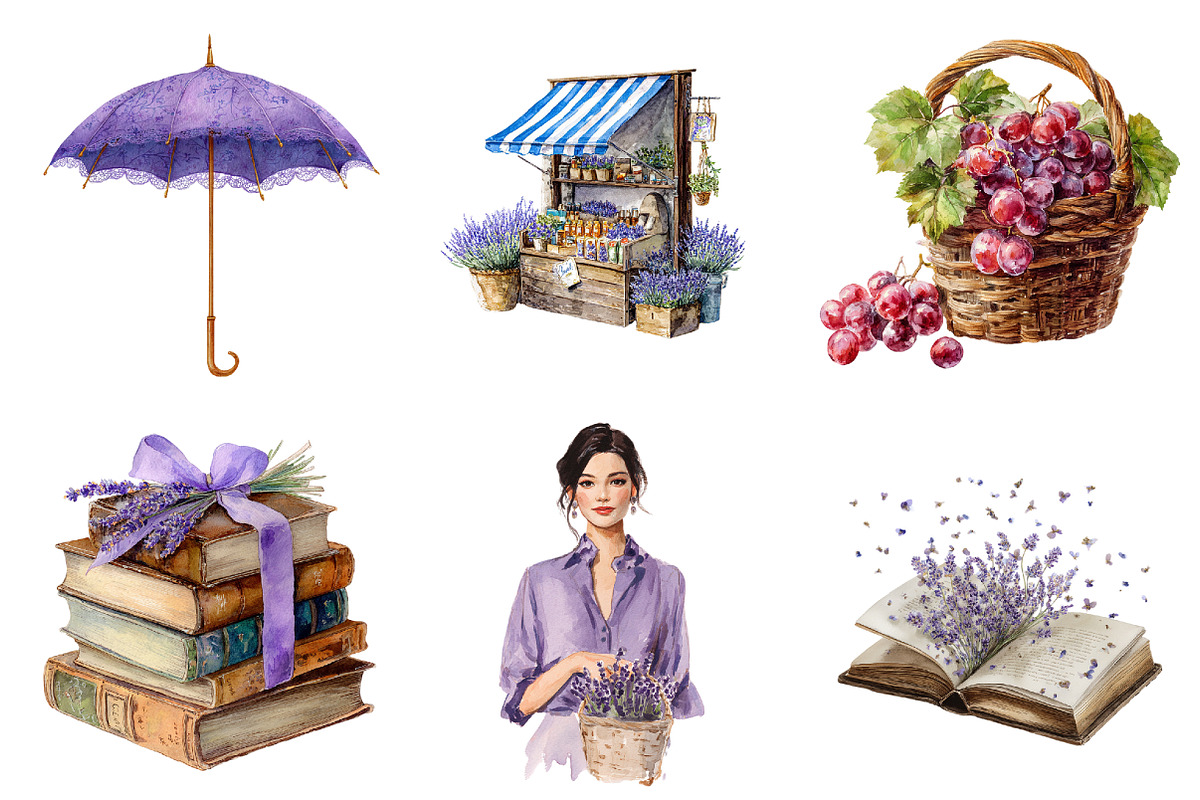 Watercolor Summer Clipart, an Illustration by Design Market (Photo 2 of 3)