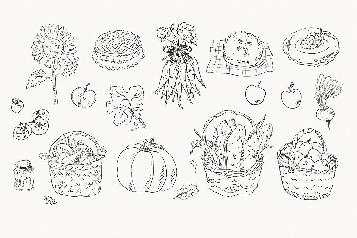 Hand-Drawn Pumpkin & Autumn Bundle, a Seasonal Illustration by Anna Studio (Photo 8 of 11)