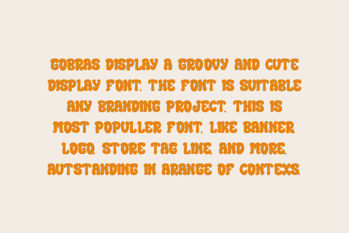 Gobras Display - Groovy Font, a Sans Serif Font by Iqsiart Studio (Photo 2 of 6)