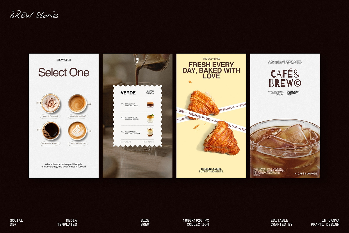 BREW | Cafe Instagram Template (I), a Social Media Template by Prapti Design (Photo 1 of 10)