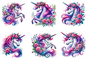 Floral Unicorn Clipart, Floral Clipa, an Illustration by DreamArtGraphic (Thumbnail 5 of 5)