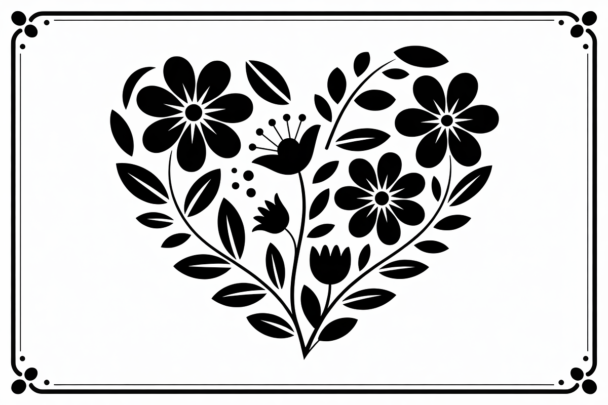 Elegant Black Floral Heart, an Illustration by Amazin_art (Photo 12 of 16)
