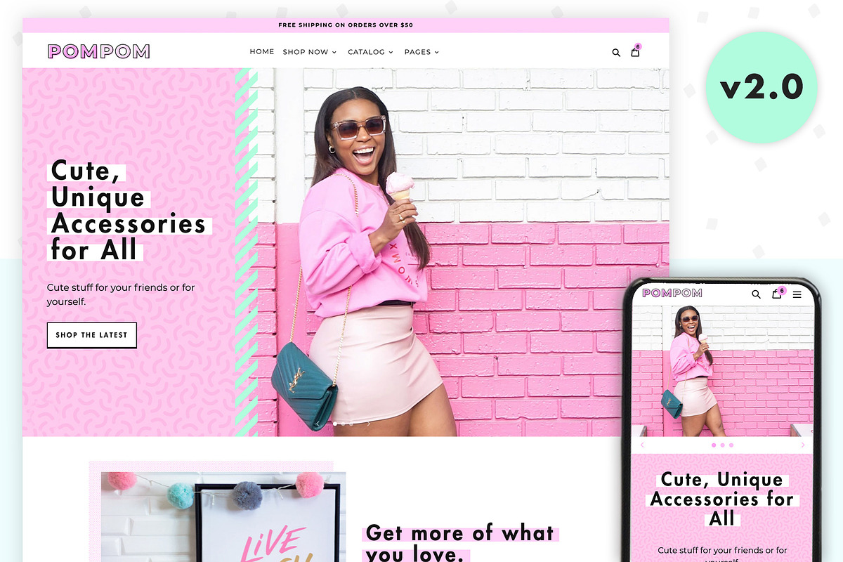 PomPom: Pink Shopify Theme, a Shopify Template by ltsdesigns (Photo 1 of 5)