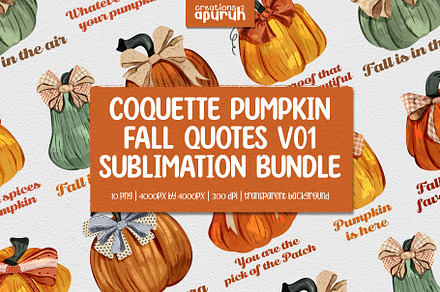 Coquette Pumpkin Quote SublimationV1