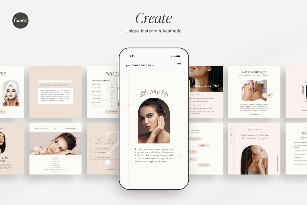 Esthetician Instagram templates, a Social Media Template by LiliesandBerries (Photo 13 of 23)