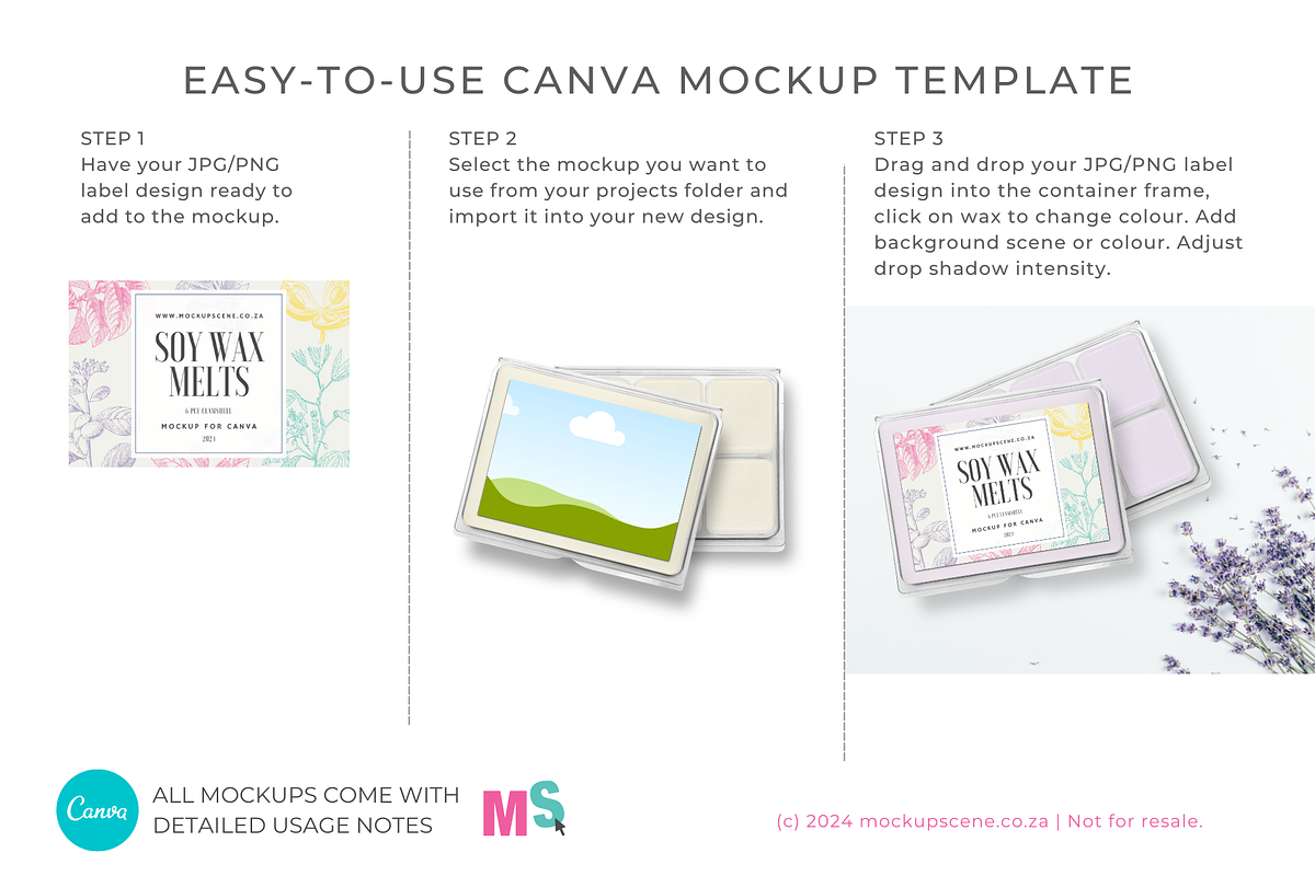 Wax Melts Canva Mockup Set - 6 piece, a Packaging Mockup by Mockup Scene (Photo 3 of 16)