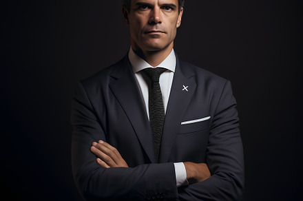 Senior Businessman Dark Background