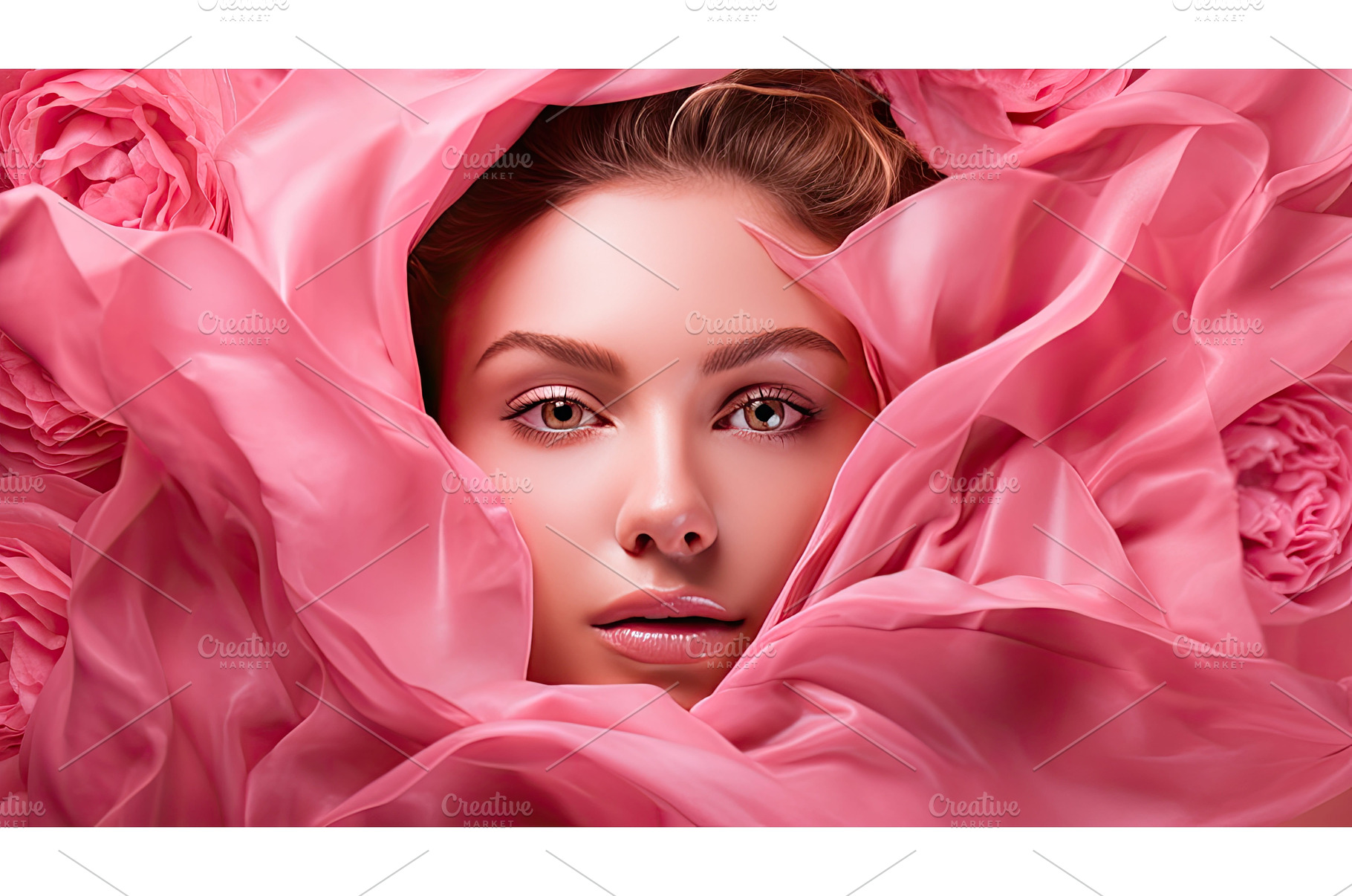 woman skincare pink background ai, a Beauty & Fashion Photo by pikepicture