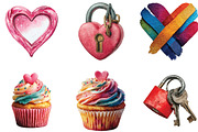 Brushstroke Valentine Clipart, an Illustration by CraftArtStudio (Thumbnail 3 of 6)