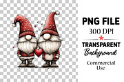 Valentine Gnome Couple Clipart, an Illustration by Watercolor design (Thumbnail 3 of 5)