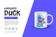 Cartoon Duck Windsurfer. Tshirt, PNG, an Animal Illustration by KENO Mascots (Thumbnail 3 of 7)