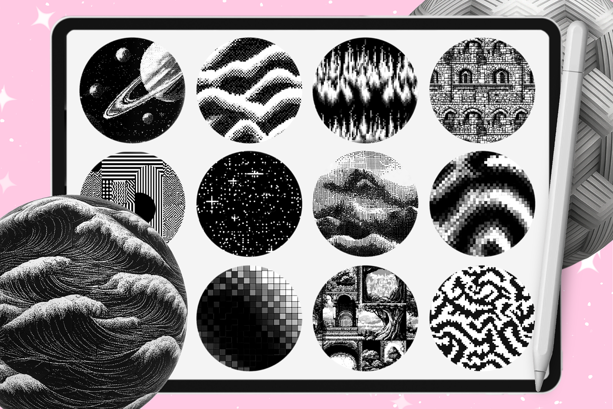 Procreate Pixel texture brushes, a Brush Add-On by Revabrush (Photo 4 of 7)