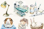 Watercolor Cute Vet Clipart Bundle, a Person Illustration by SparkyDesignsUS (Thumbnail 5 of 8)