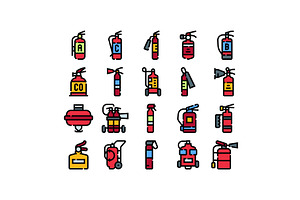 Fire extinguishers collection, an Illustration by pikepicture
