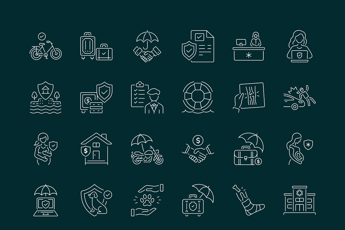 Insurance Icon Set, an Outline Icon by Prosymbols (Photo 8 of 8)