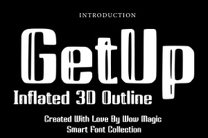 Inflated 3D Outline, a Slab Serif Font by Wow Magic