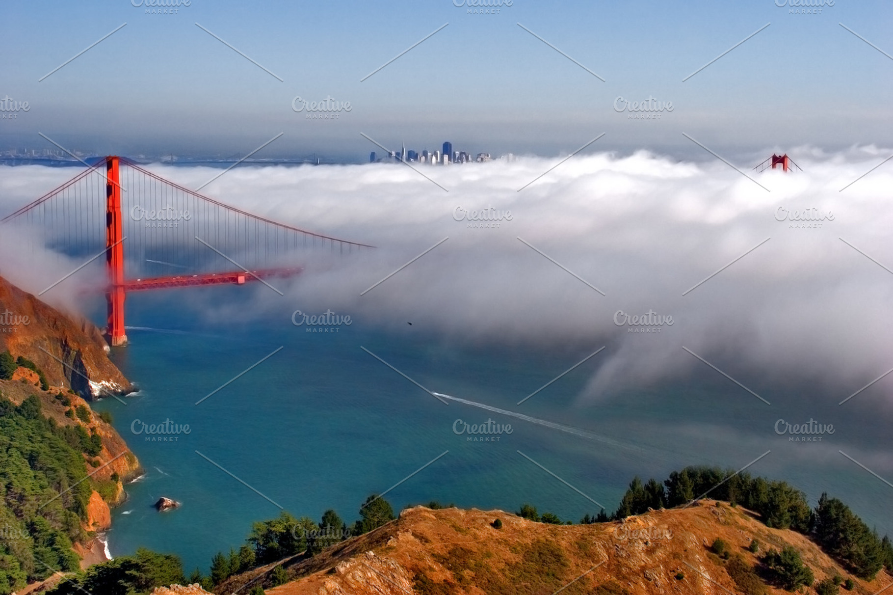 San francisco bridge featuring automobile, bay, and beach, a Nature Photo by kavram