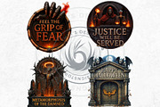 Halloween slogans Clipart V2, a Seasonal Illustration by ThatsDesignArt (Thumbnail 4 of 10)