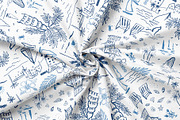 Blue tropical summer beach patterns, a Pattern Graphic by Tani Kuzminka (Thumbnail 5 of 22)