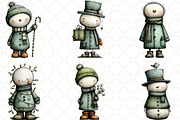 Christmas Snowman Clipart, an Illustration by Black Bird Studio (Thumbnail 3 of 6)