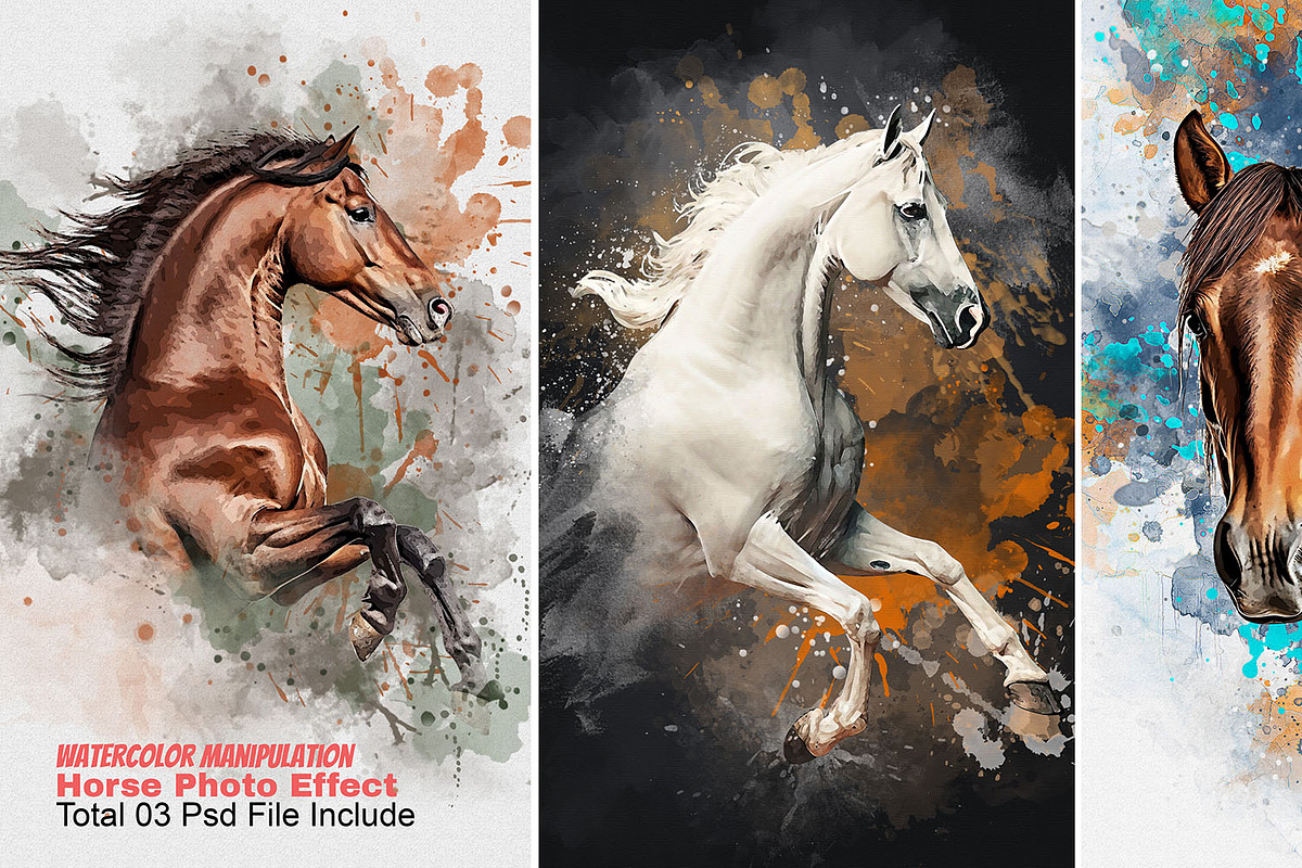 Watercolor Manipulation Horse Effect, an Action Add-On by MRI STUDIO (Photo 1 of 14)