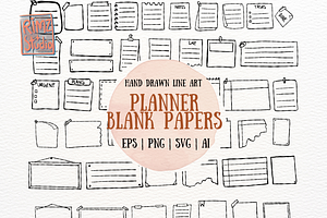 Hand-Drawn planner blank paper SVG