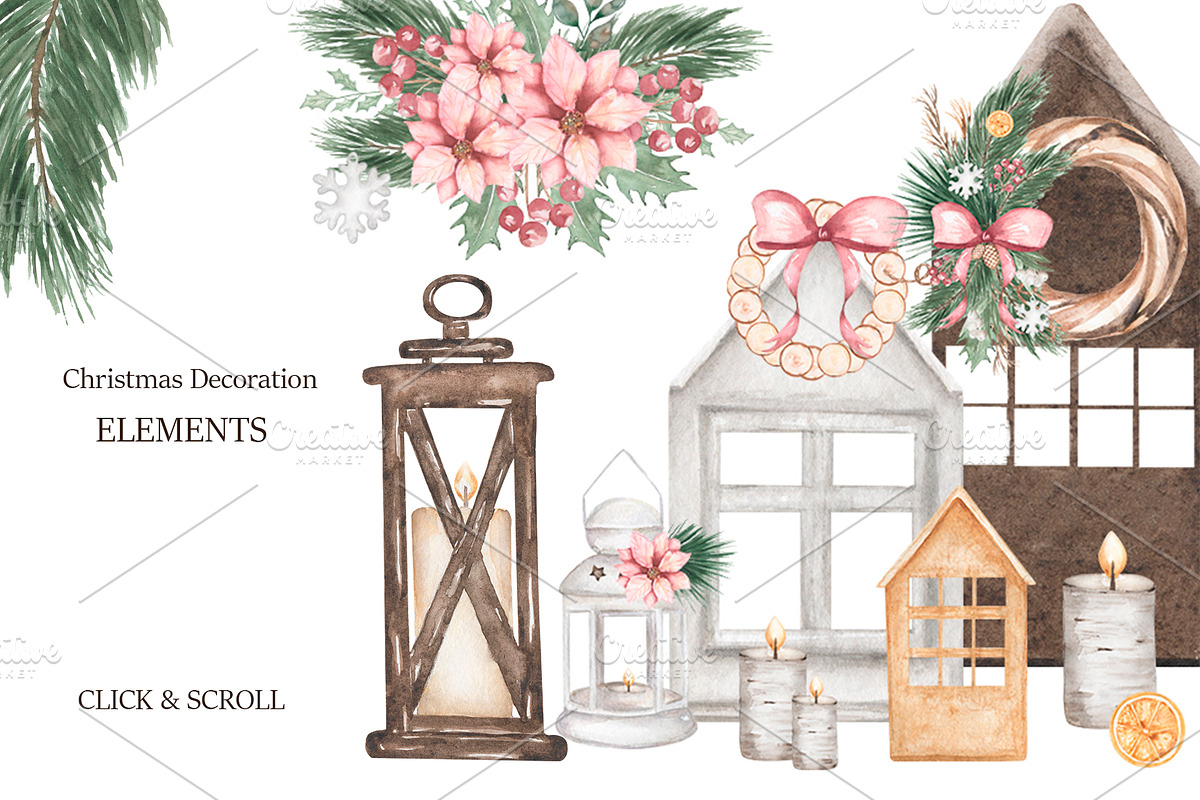 Watercolor Christmas Holidays, a Seasonal Illustration by MayaNavits (Photo 2 of 16)