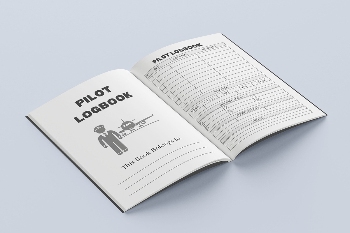 Pilot Logbook, a Print Template by Book2bees