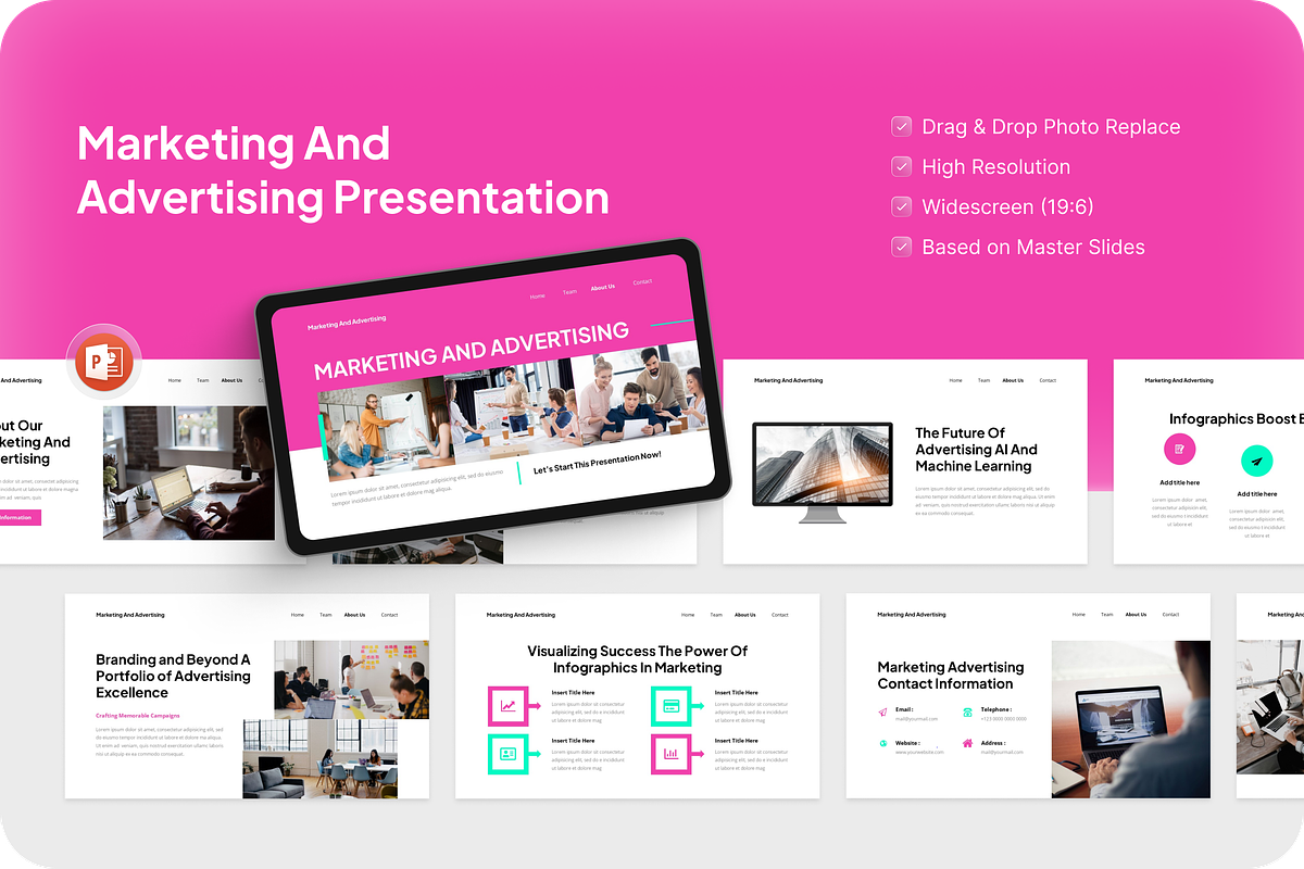 Marketing & Advertising PowerPoint, a Presentation Template by Annora Studio (Photo 1 of 5)