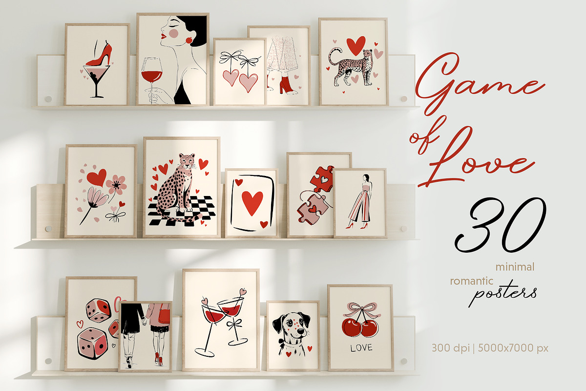 Game of Love romantic posters, a Background Graphic by MixedArt (Photo 1 of 11)