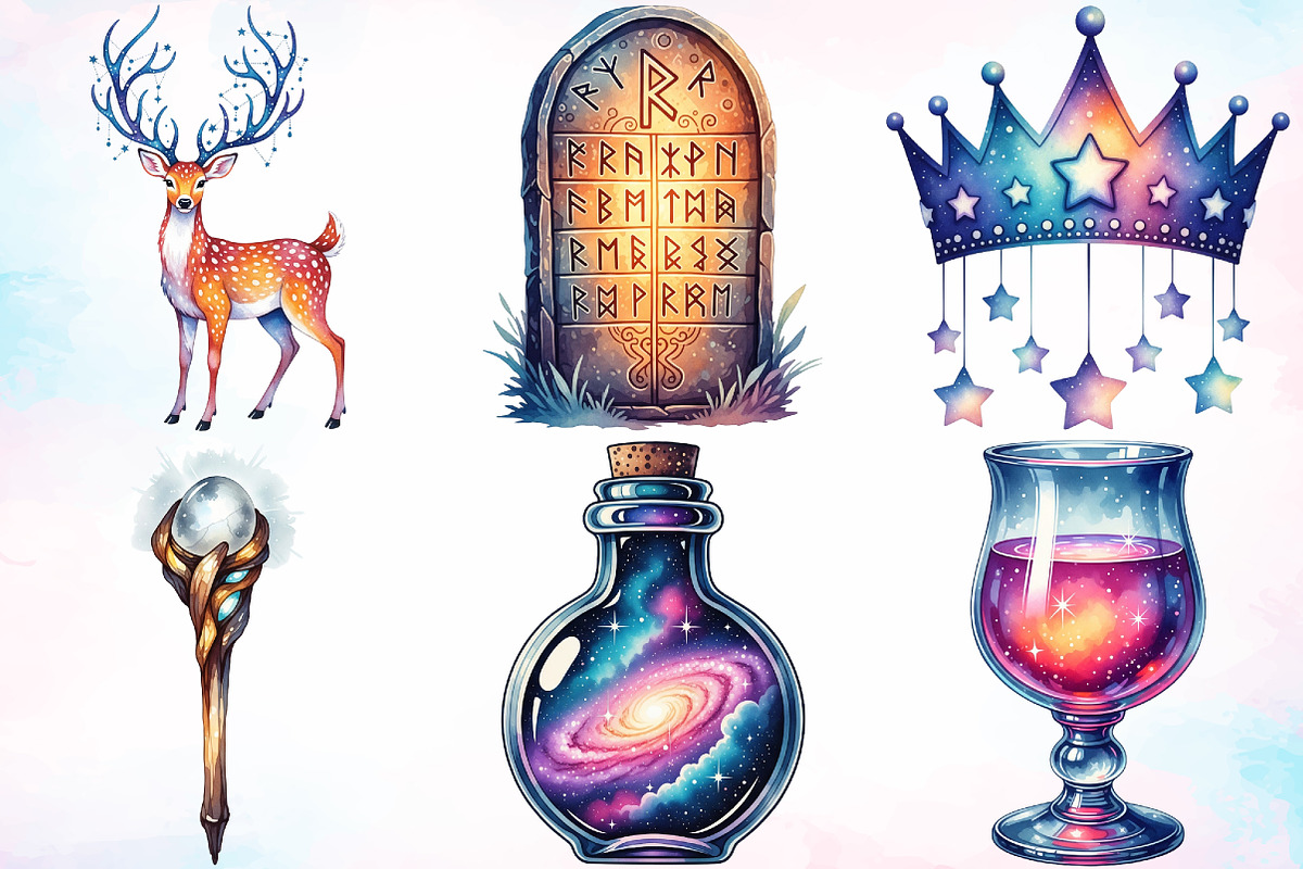 Enchanted Night Court Clipart Bundle, a Seasonal Illustration by Canvas Craft (Photo 4 of 8)