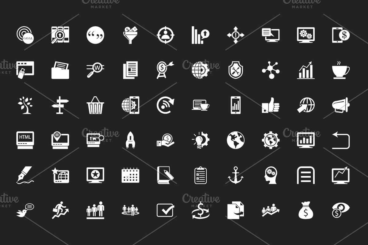 100 Seo and Marketing Vector Icons preview 2
