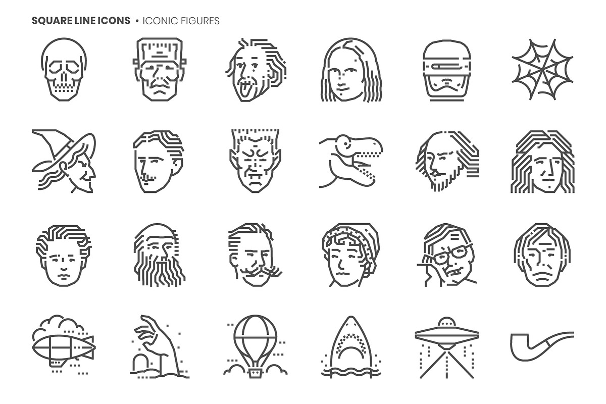 Square line icons, an Outline Icon by Howcolour (Photo 79 of 85)