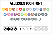 Food & Allergen icon font set, a Symbol Font by Studio Dot by dot (Thumbnail 1 of 6)
