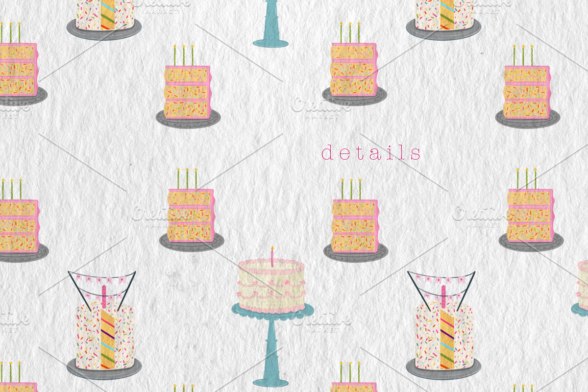 Dopamine Cakes Seamless Pattern Set, a Food Illustration by Oleksandra Illustrates (Photo 11 of 14)