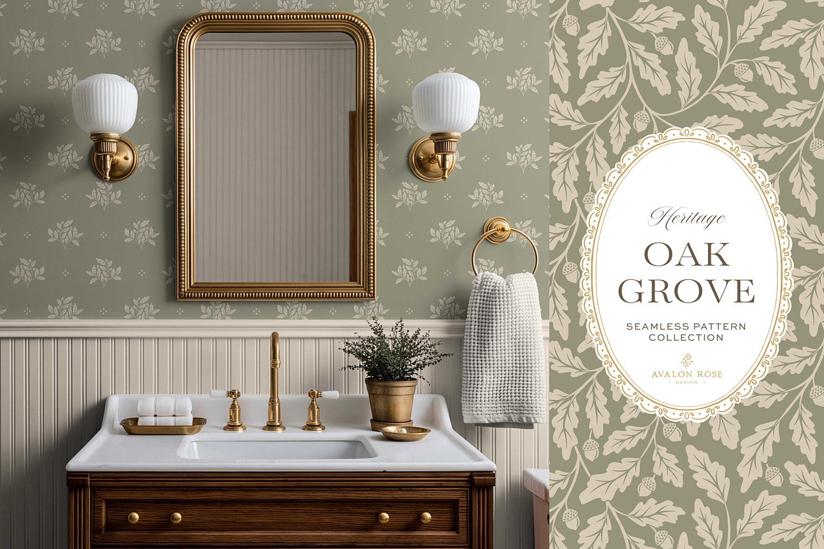 Oak & Acorn Autumn Patterns - Sage, a Pattern Graphic by Eclectic Anthology (Photo 9 of 13)