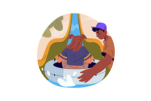 Amusement park water attraction with, a Sport Illustration by Elegant Solution
