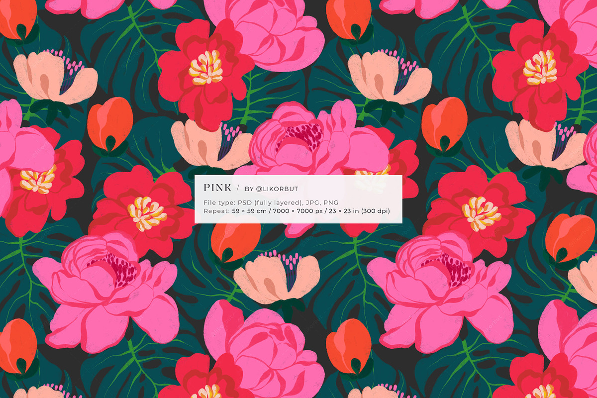 Bold Bloom Abstract Flower Pattern, a Pattern Graphic by likorbut (Photo 11 of 12)