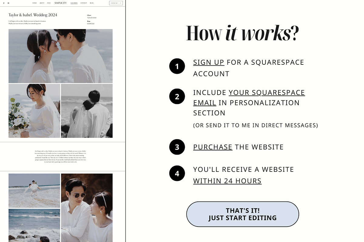 Photographer Squarespace Template, a Squarespace Template by Eden Origin Studio (Photo 5 of 11)
