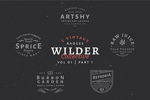 5 Vintage Badge Logos Vol 01 Part 1